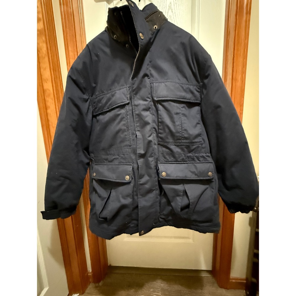 Pacific Trail Mens Navy Blue Parka Jacket Heavyweight Utility Coat Pockets XL